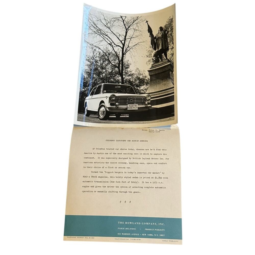 VTG Austin America Promo Photo Ad Copy British Leyland Dealership Ephemera READ